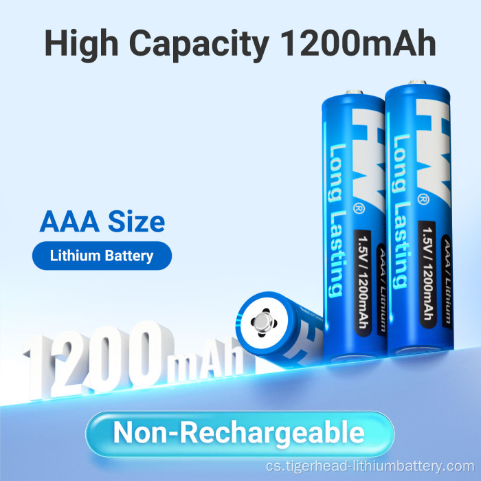 12PCS 1,5V AAA 1200mAh nedobíjecí lithiová baterie